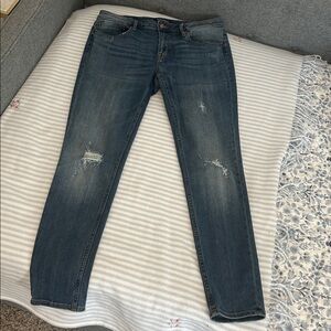 Vigoss Jagger Skinny Jeans 33 / 29 Med Wash Blue Stretch Denim Distressed